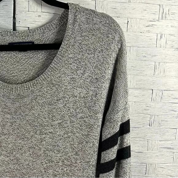 American Eagle gray, & blue rugby sweater skater boy streetwear electric grandpa - Picture 3 of 10